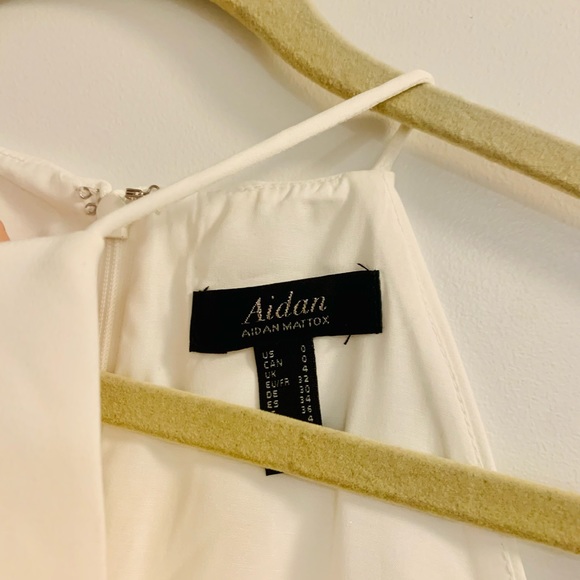 NWT Aidan Mattox Ivory Fringe Dress - Picture 7 of 8